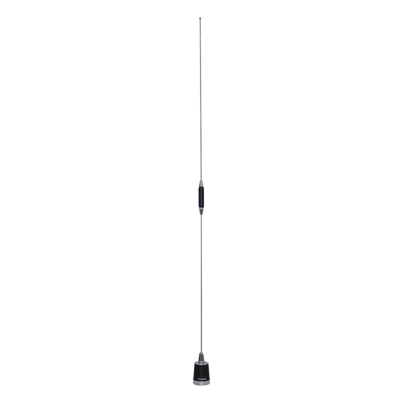 Antena móvil UHF, ajustable en campo, rango de frecuencia 430-450 MHz.