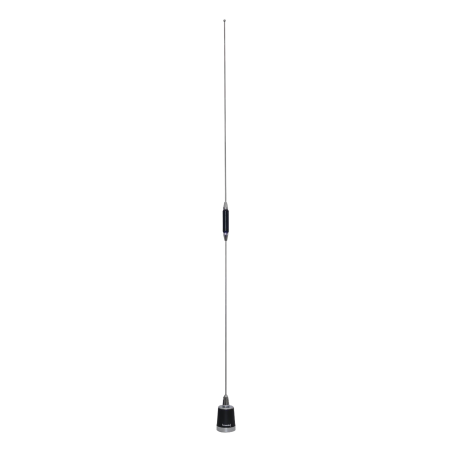 Antena móvil UHF, ajustable en campo, rango de frecuencia 430-450 MHz.