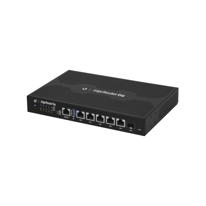 EdgeRouter 6 PoE pasivo 24 v, con 5 puertos 10/100/1000 Mbps + 1 puerto SFP, con funciones avanzadas de ruteo