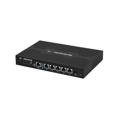 EdgeRouter 6 PoE pasivo 24 v, con 5 puertos 10/100/1000 Mbps + 1 puerto SFP, con funciones avanzadas de ruteo