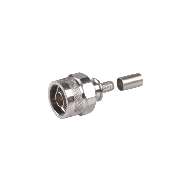 Conector N macho plegable con pin cautivo para cables RG8x, LMR240, 9258.