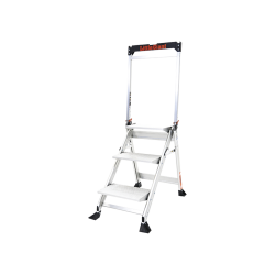 Escalera de 3 peldaños de aluminio, escalones jumbo para mayor estabil