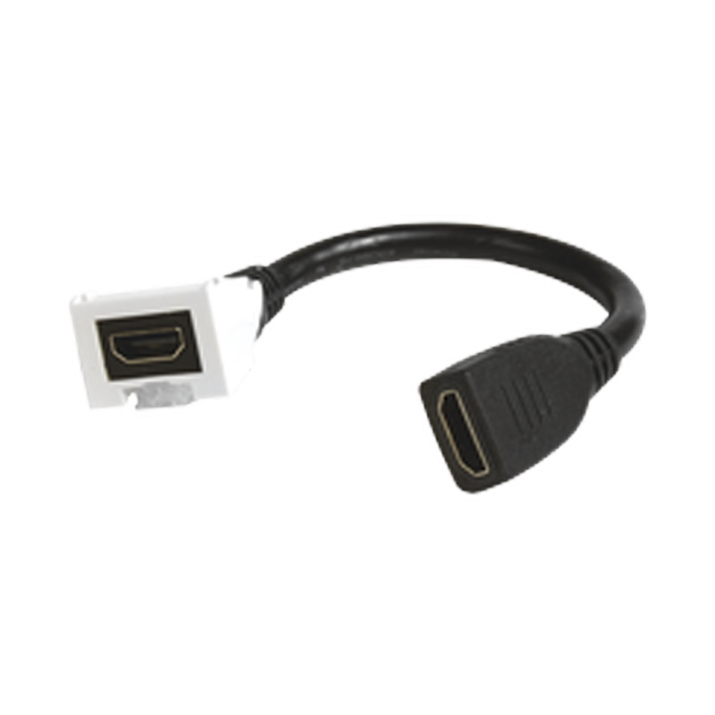 Adaptador HDMI con pigtail hembra-hembra, para vídeo 720, 1080p, 4k UHD compatible con faceplates max siemon de 2 salidas, color
