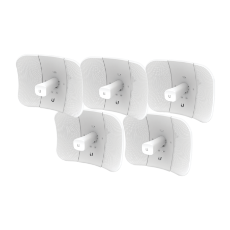 Kit de 5 LiteBeam airMAX AC GEN2 CPE hasta 450 Mbps, 5 GHz (5150 - 5875 MHz) con antena integrada de 23 dBi