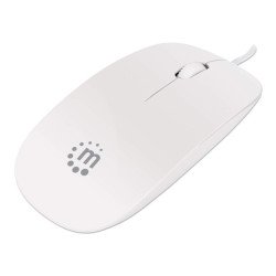 Mouse slim óptico Manhattan silueta blanco USB