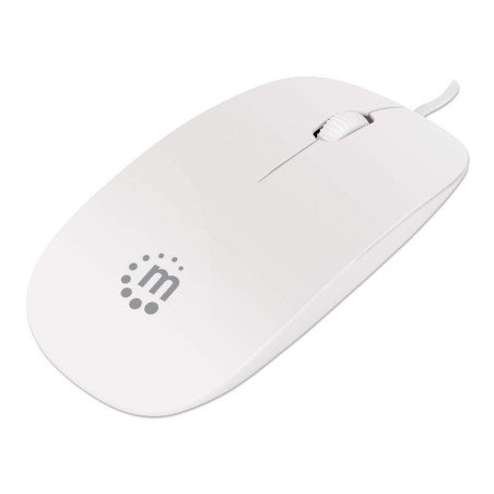 Mouse slim óptico Manhattan silueta blanco USB
