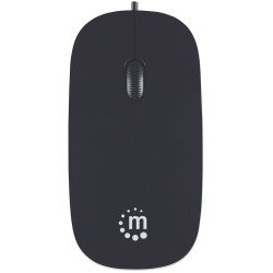 Mouse slim óptico, silueta, negro USB.