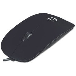 Mouse slim óptico, silueta, negro USB.