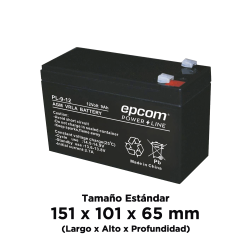 Batería con tecnología agm/vrla, de 12 vcd, 9 ah. Para uso en aplicaciones de sistema