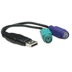 Cable convertidor Manhattan USB a PS2 (2 puertos)
