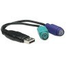 Cable convertidor Manhattan USB a PS2 (2 puertos)