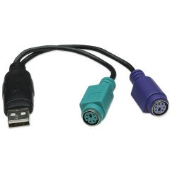Cable convertidor Manhattan USB a PS2 (2 puertos)