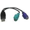 Cable convertidor Manhattan USB a PS2 (2 puertos)