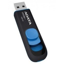 Memoria Adata 64GB USB 3.0 UV128 retráctil negro-azul