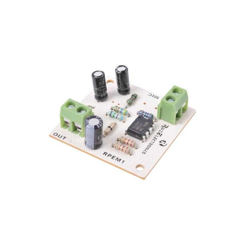 Tarjeta preamplificadora para micrófono electret.