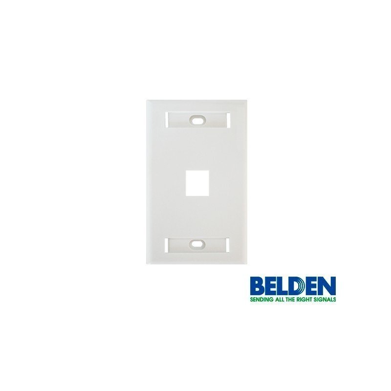 Placa de pared Belden 1 puerto frontal color blanco