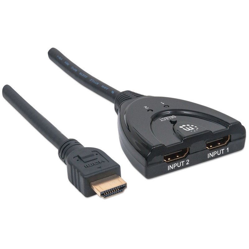 Switch HDMI Manhattan de dos puertos HDMI1.3 1 puertos cable integrado