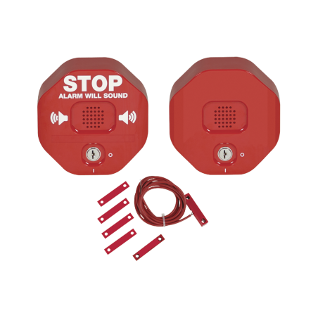 Alarma de puerta multifunción exit stopper® para puerta doble con bocina remota