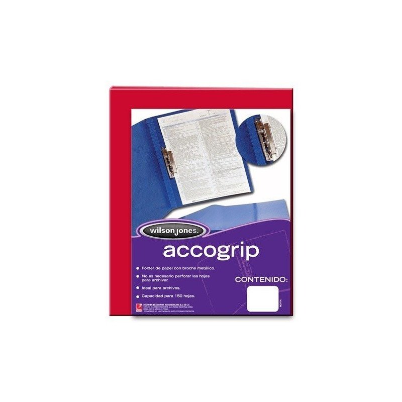 Folder accogrip con broche metálico/pal