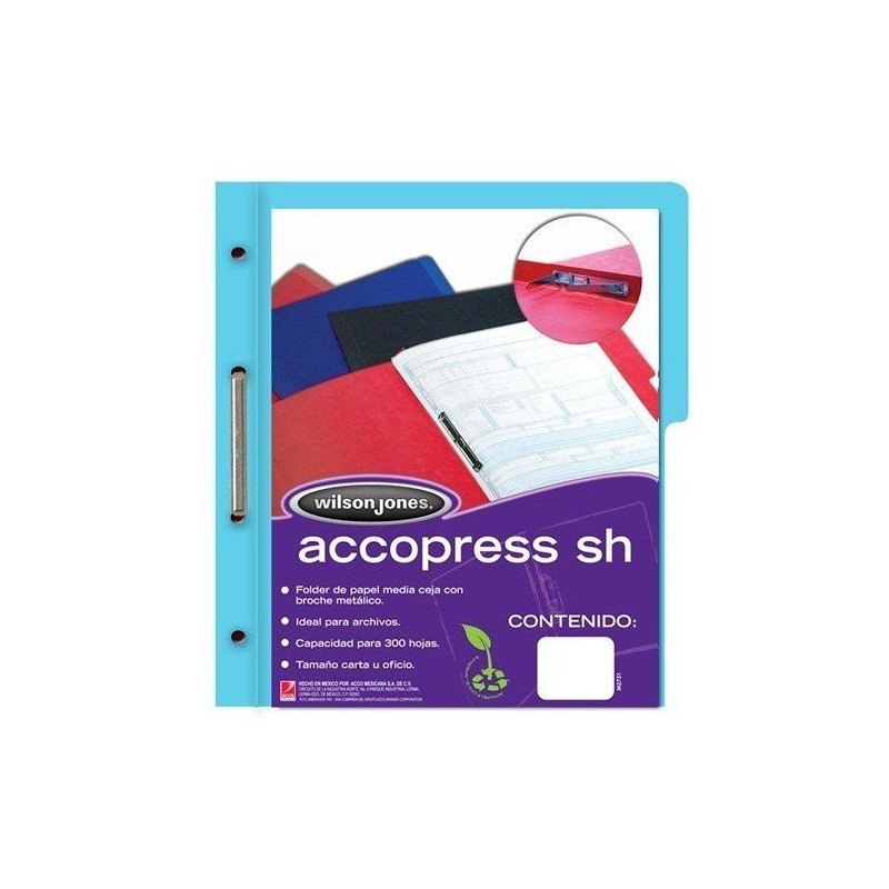 Folder accopress azul claro con broche