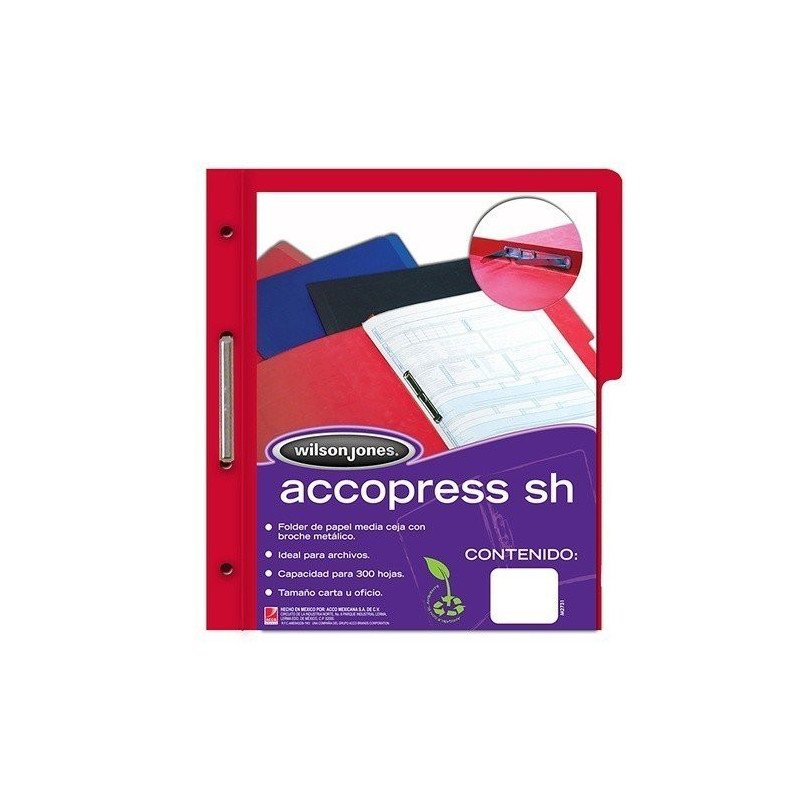 Folder accopress rojo con broche 8 cm
