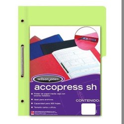Folder AccoPress SH Verde Claro Oficio, broche 8 cm
