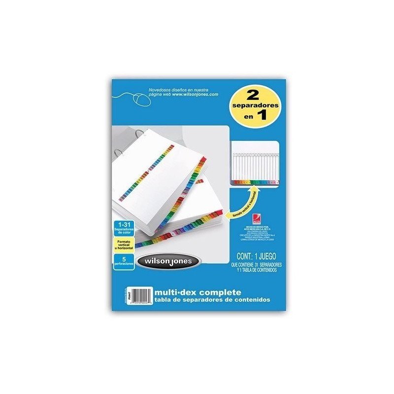 Separador multidex 1-31 1 bolsa con 1