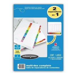 Separador multidex con 12 divisiones con 