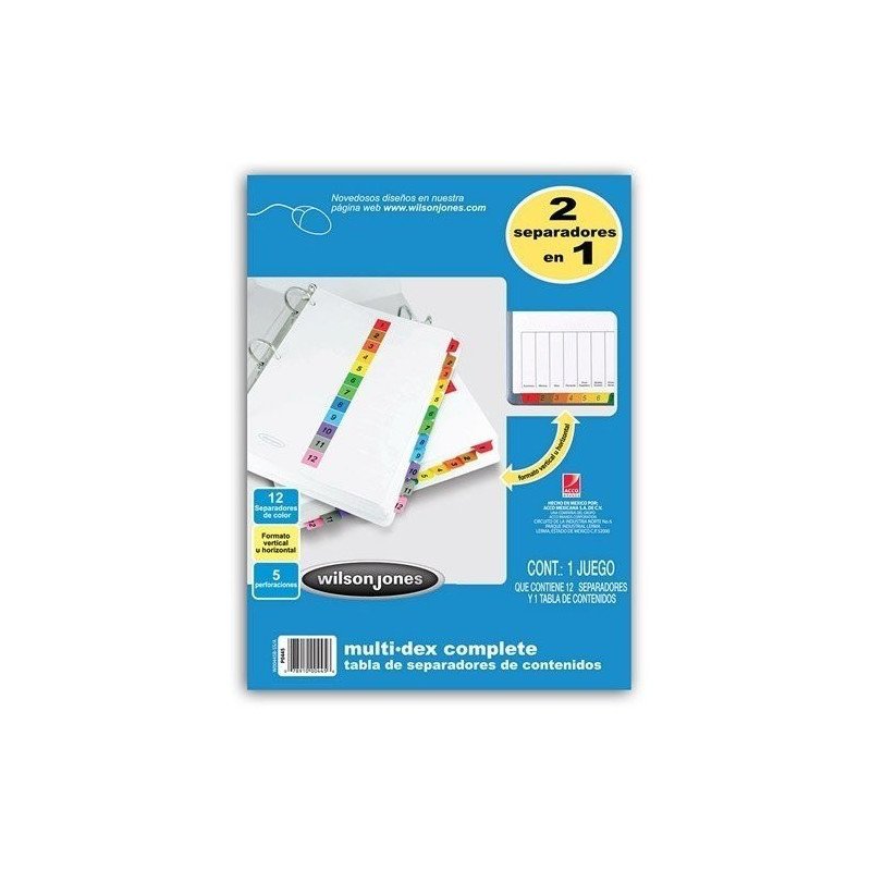 Separador multidex con 12 divisiones con 