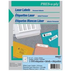 Etiquetas láser blancas Avery 30603 de 5.1x10.2 cm 1 paquete