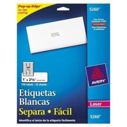 Etiquetas blancas 1 x 2 5/8 92296-A