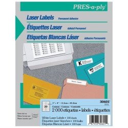 Etiquetas blancas 1 x4 (2.5x10.2 c.m.)