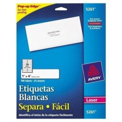Etiquetas blancas 1 x 4, 92296-C