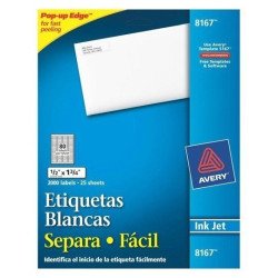 Etiquetas blancas 1/2 x 1 3/4