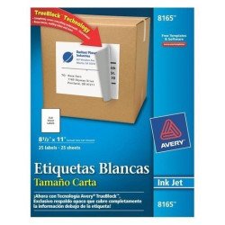 Etiquetas blancas tamaño carta