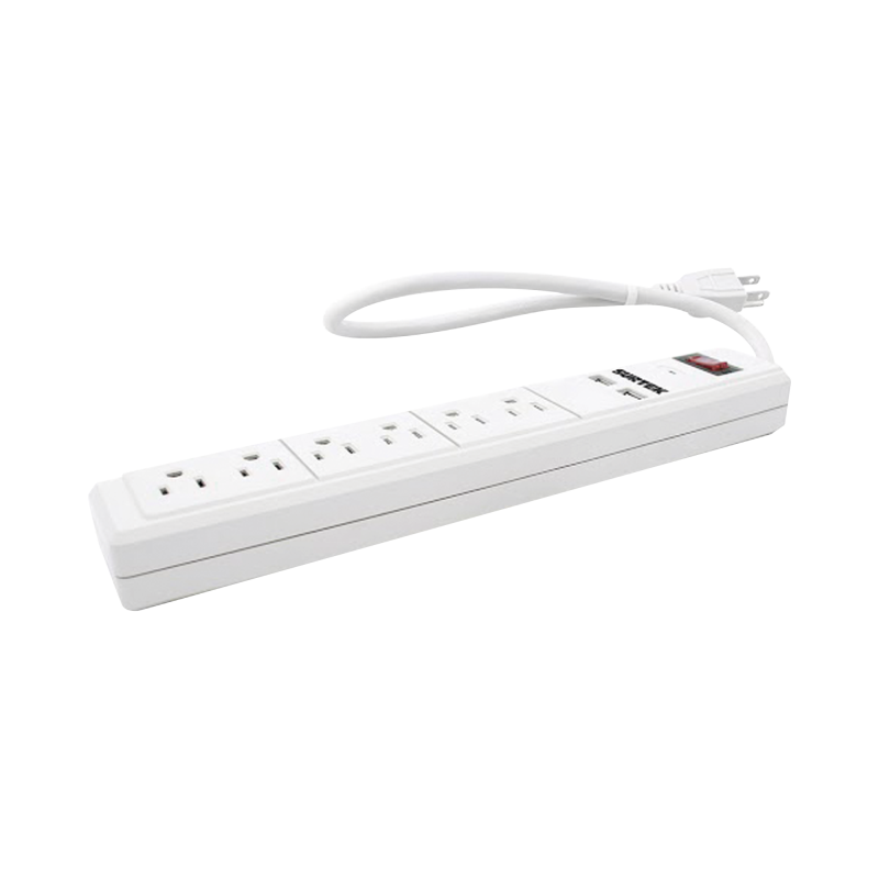 Multicontacto con 6 entradas más 2 entradas USB