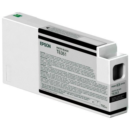Cartucho Epson T636 UltraChrome HDR negro foto, para Stylus Pro 7900/9900/9700/7700/7890/WT7900/9890. 700 ml.