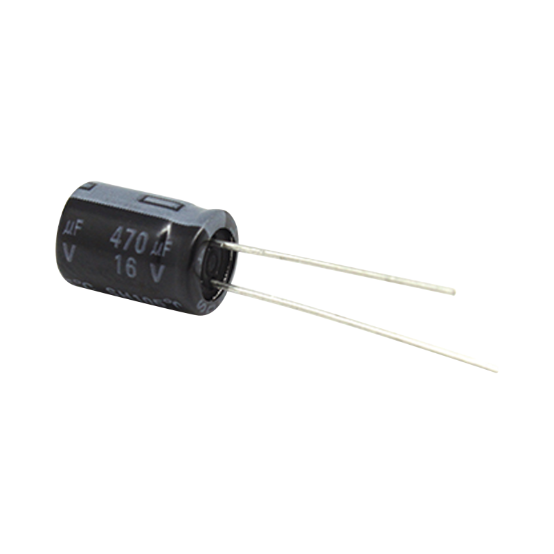 Capacitor electrolítico de aluminio, 470 µfd, 16 VCC, 8 x 11 mm, 105 °c.