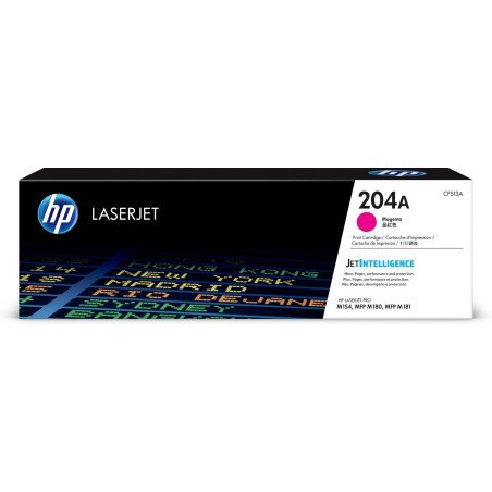 HP 204A (CF513A) Cartucho de tóner magenta para HP LaserJet Pro MFP M180nw, M154nw, 900 páginas.