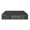 Switch no administrable 8 puertos con PoE 802.3at, 2 puertos uplink fast ethernet