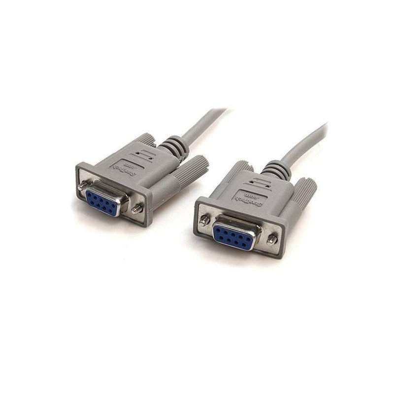 StarTech.com Cable de Módem Nulo de Serie Cruzado 3m Null RS232 Serial - 2x Hembra DB9 - Gris