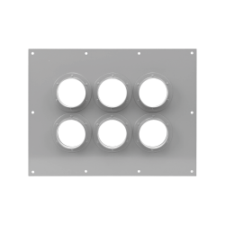 Placa pasamuro con capacidad de 6 botas de 4"
