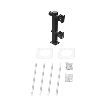 Poste seccionado de 6m, especializado para la instalación de CCTV, incluye base de cimentación, brazo para cámara PTZ, acero gal