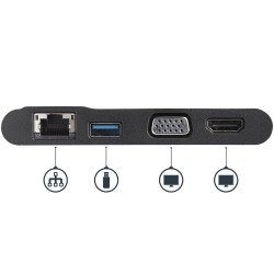 Adaptador multipuertos USB-c para laptops - HDMI o VGA 4k - USB 3.0