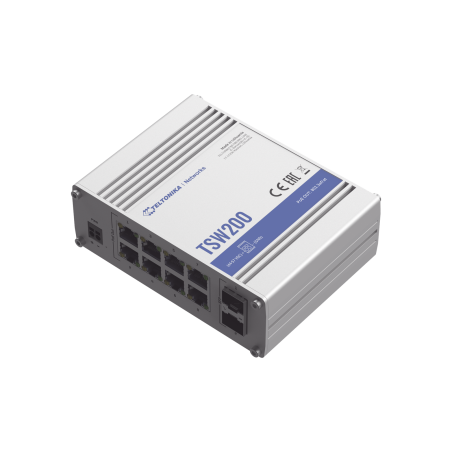 Switch industrial no-administrable 8 puertos gigabit PoE 802.3af, at, 2 puertos SFP