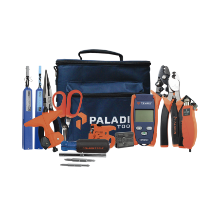 Kit de herramientas Pro Plus para instalación de fibra óptica con accesorios de limpieza de puertos, conectores, desforradoras d