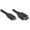 Cable Manhattan mini HDMI - HDMI 1.8 mts bolsa, blindado negro