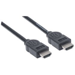 Cable HDMI Manhattan versión 1.4 macho a macho de 1.8 mts color negro en bolsa