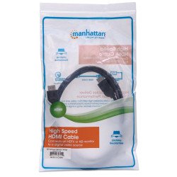 Cable HDMI Manhattan versión 1.4 macho a macho de 1.8 mts color negro en bolsa