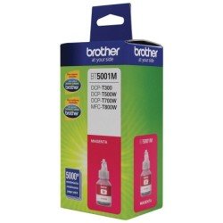 Botella de tinta Brother magenta bt5001m de alto rendimiento de hasta 5000 páginas compatible con tinta continua Brother